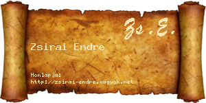 Zsirai Endre névjegykártya